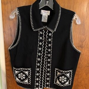 Talbots Black Wool Blend Vest